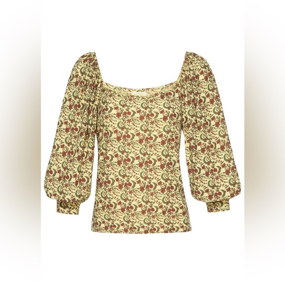 NATION LTD dallyce romance tee in vintage fleur Medium yellow floral cottagecore - Picture 4 of 14